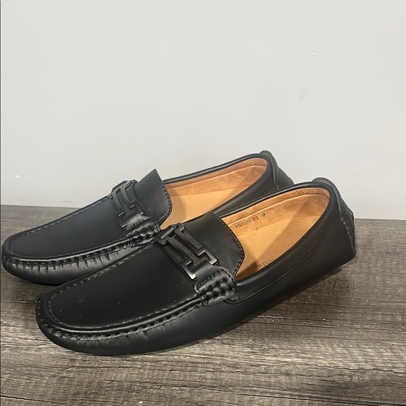 Bruno Marc Black Leather Loafers - Picture 6 of 8